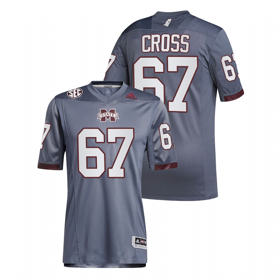 Charles Cross Mississippi State Bulldogs Grey Reverse Retro College Football Jersey