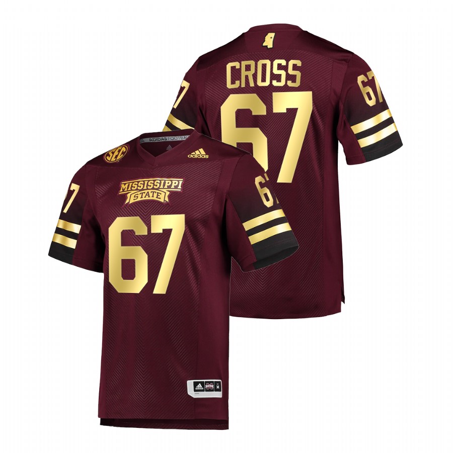 Charles Cross Mississippi State Bulldogs Maroon Special Game Premier Football Jersey