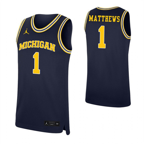 Charles Matthews Jersey Navy Michigan Wolverines Replica