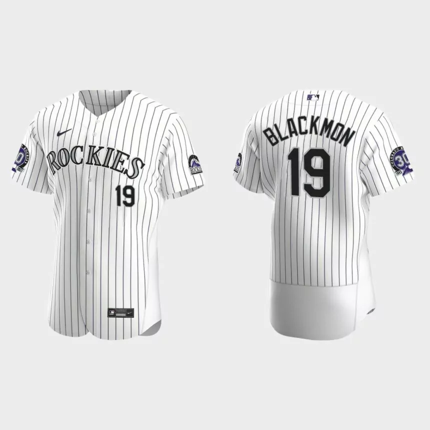 Charlie Blackmon Colorado Rockies 30th Anniversary Authentic Jersey – White Purple