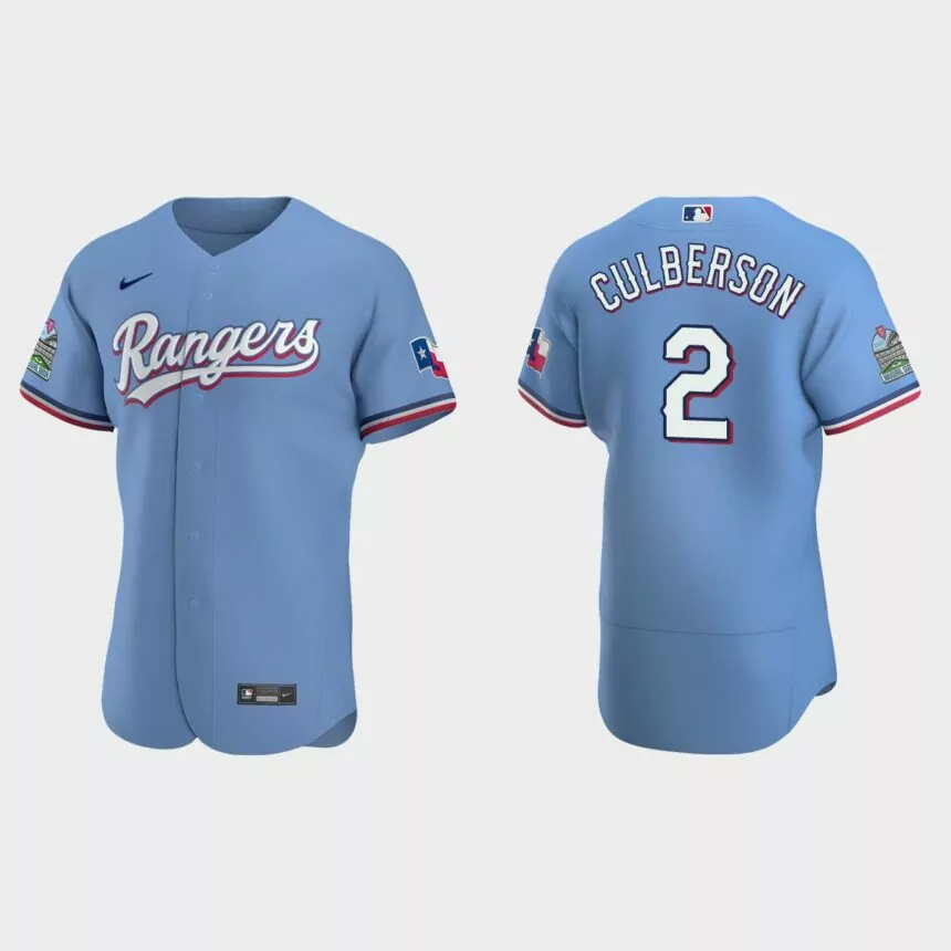 Charlie Culberson Texas Rangers Authentic Alternate Jersey – Light Blue
