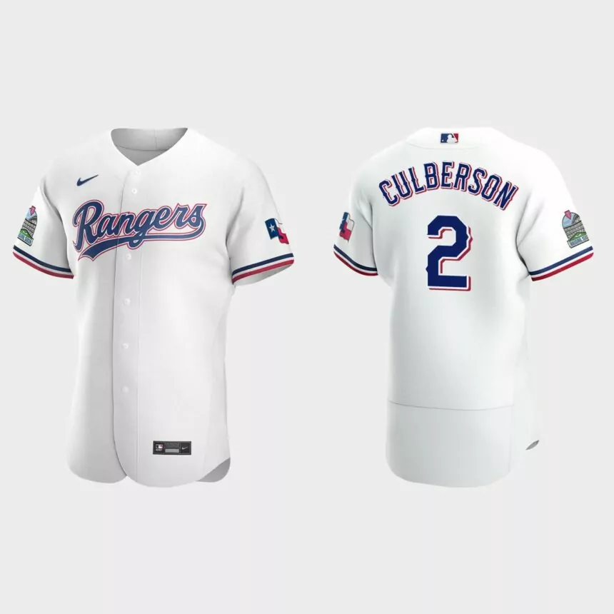 Charlie Culberson Texas Rangers Authentic Home Jersey – White