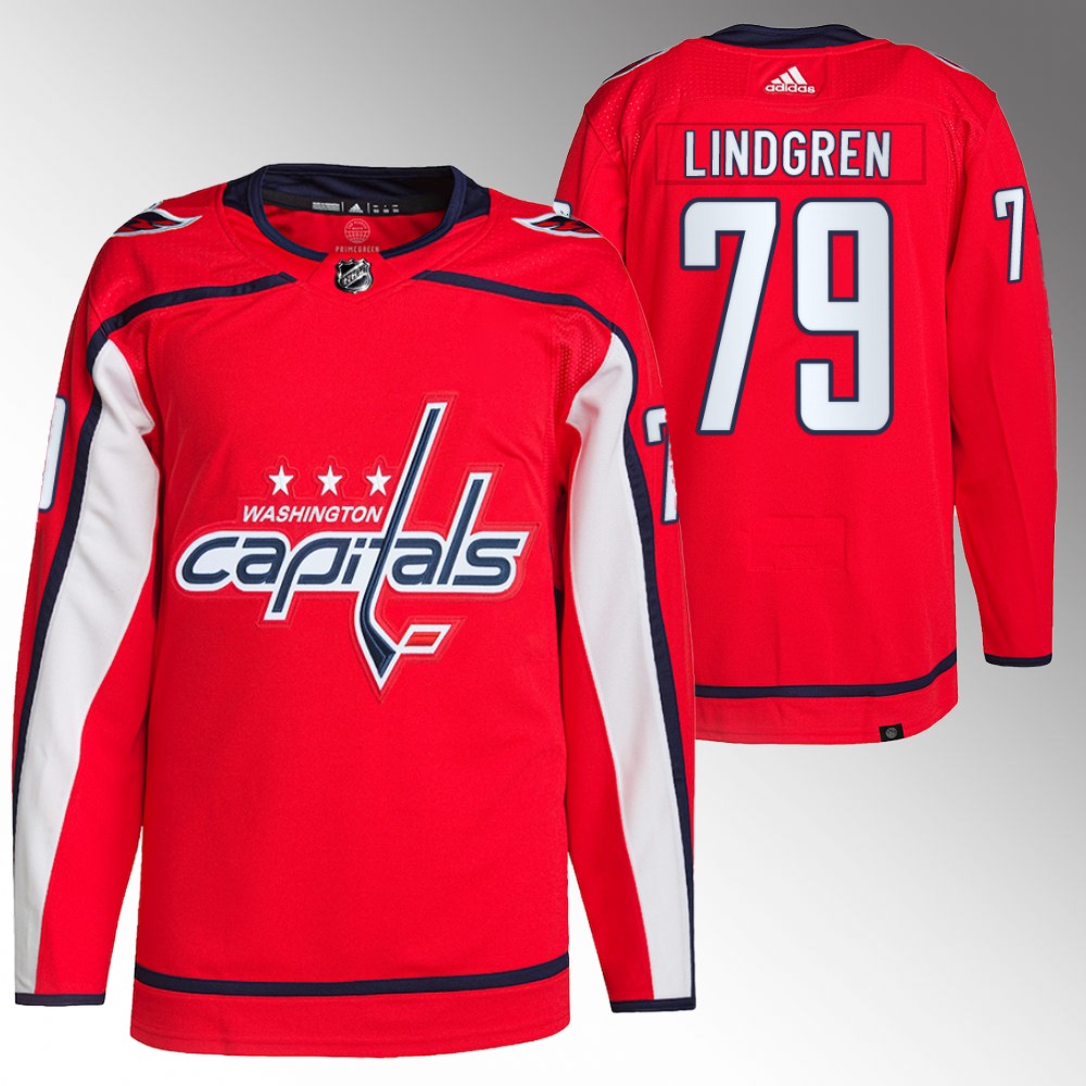 Charlie Lindgren Washington Capitals Red Primegreen Authentic Home Jersey