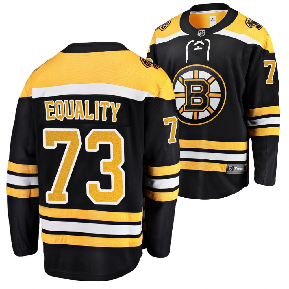 Charlie Mcavoy Bruins Black We Skate For Equality Home Jersey