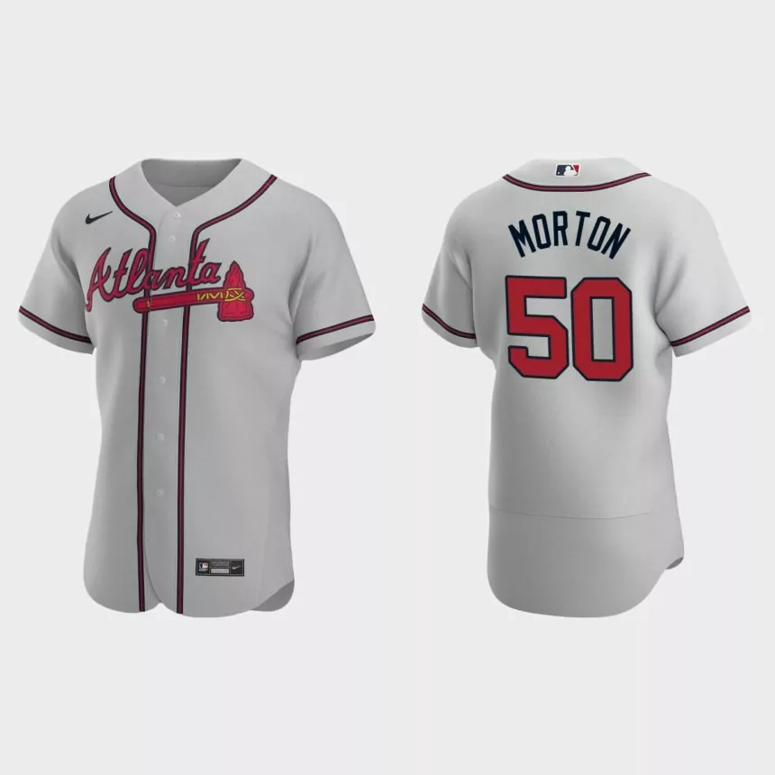 Charlie Morton #50 Atlanta Braves Authentic Road Jersey – Gray