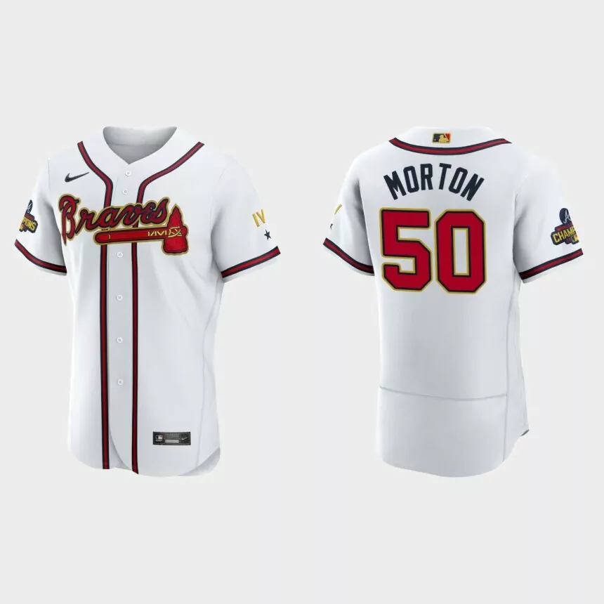 Charlie Morton Atlanta Braves 2022 Gold Program White Authentic Jersey