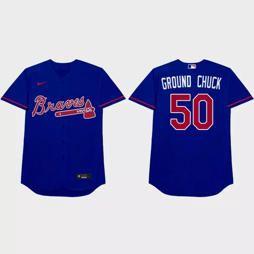 Charlie Morton Nickname Braves 2021 Players’ Weekend Ground Chuck Jersey – Royal