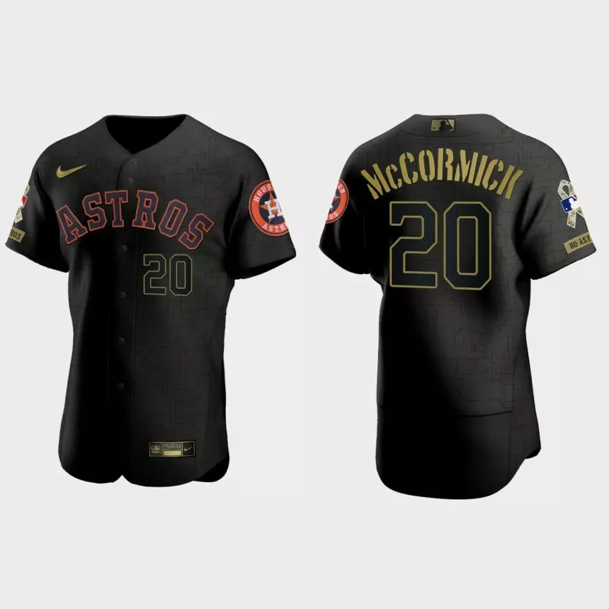 Chas McCormick Houston Astros 2021 Salute to Service Jersey – All Black