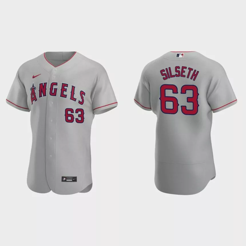 Chase Silseth Los Angeles Angels Authentic Road Jersey – Gray