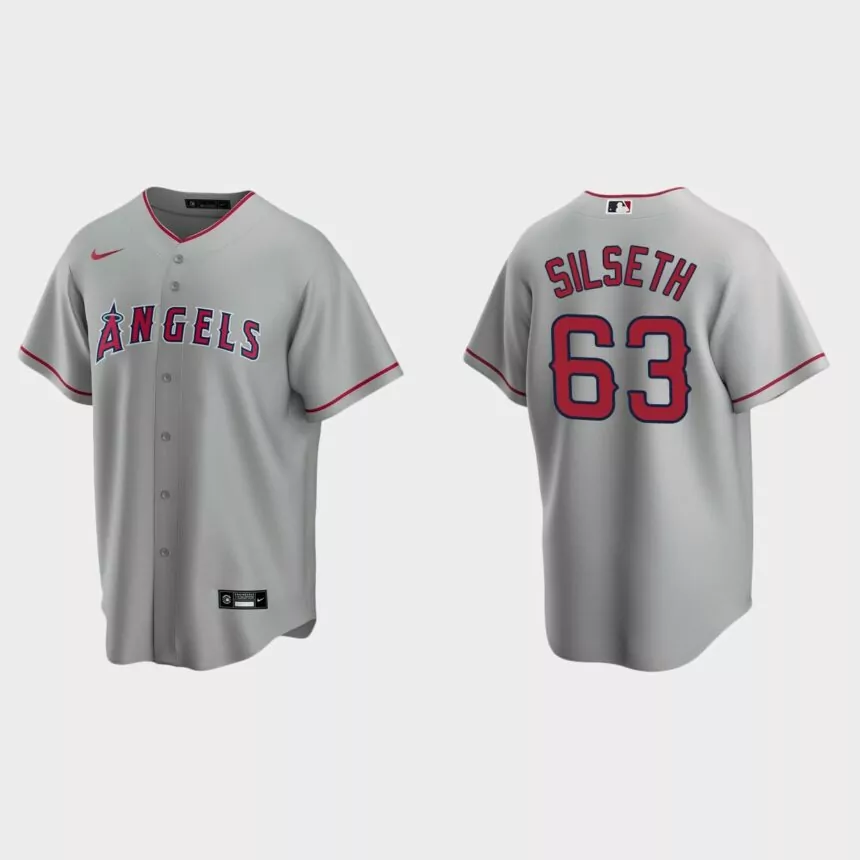 Chase Silseth Los Angeles Angels Replica Road Jersey – Gray