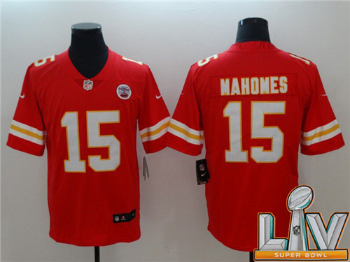 Cheap Super Bowl LV 2021 Men Kansas City Chiefs 15 Mahomes Red Vapor Untouchable Player Nike Limited NFL Jerseys