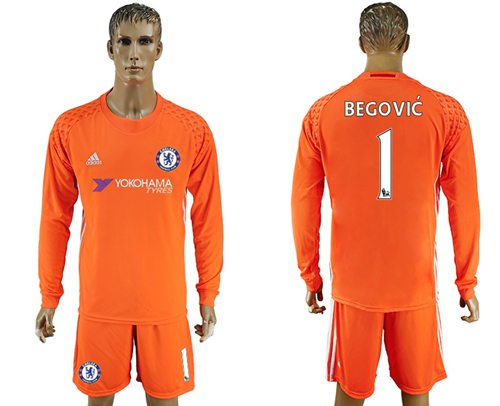 Chelsea #1 Cech Black Goalkeeper Long Sleeves Soccer Club Jersey