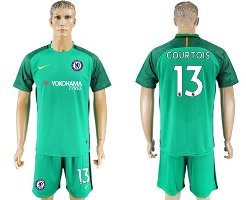 Chelsea #13 Courtois Green Goalkeeper Soccer Club Jersey