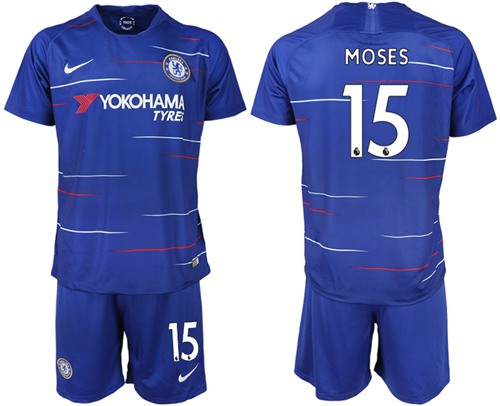 Chelsea #15 Moses Home Soccer Club Jersey