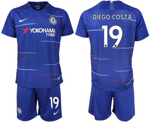 Chelsea #19 Diego Costa Home Soccer Club Jersey