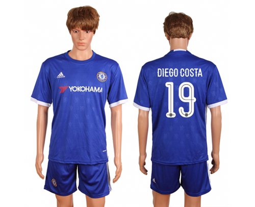 Chelsea #19 Diego Costa Home Soccer Club Jersey