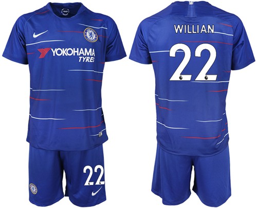 Chelsea #22 Willian Home Soccer Club Jersey