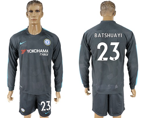 Chelsea #23 Batshuayi Sec Away Long Sleeves Soccer Club Jersey