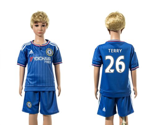 Chelsea #26 Terry Blue Home Kid Soccer Club Jersey