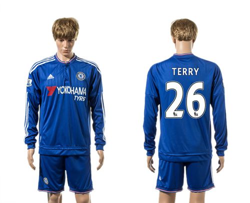 Chelsea #26 Terry New Blue Long Sleeves Soccer Club Jersey