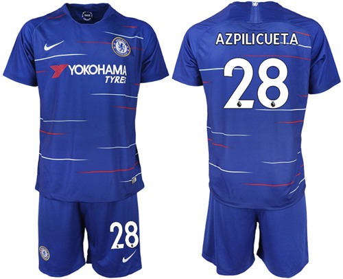 Chelsea #28 Azpilicueta Home Soccer Club Jersey