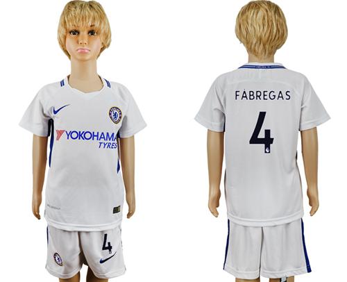 Chelsea #4 Fabregas Away Kid Soccer Club Jersey