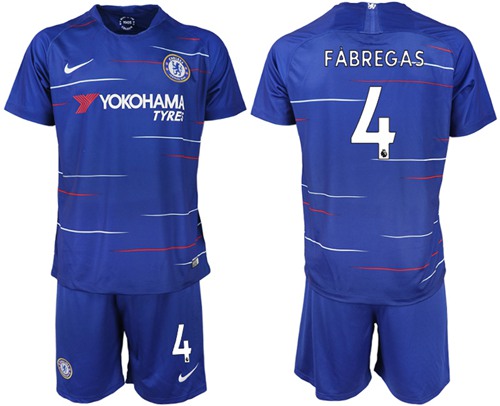 Chelsea #4 Fabregas Home Soccer Club Jersey