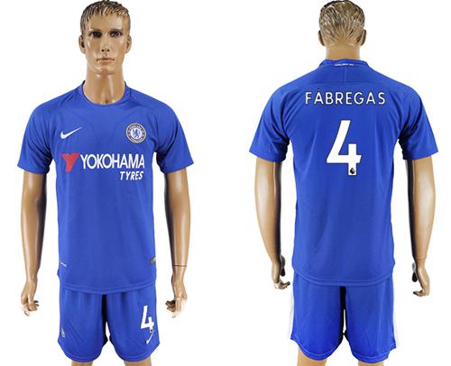 Chelsea #4 Fabregas Home Soccer Club Jersey