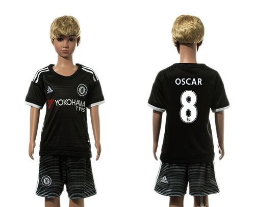 Chelsea #8 Oscar Black Kid Soccer Club Jersey