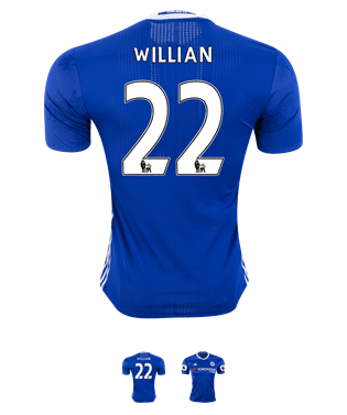 Chelsea 16-17 22 WILLIAN Authentic Home Soccer Jersey