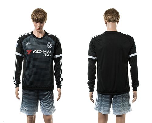 Chelsea Blank Black Long Sleeves Soccer Club Jersey