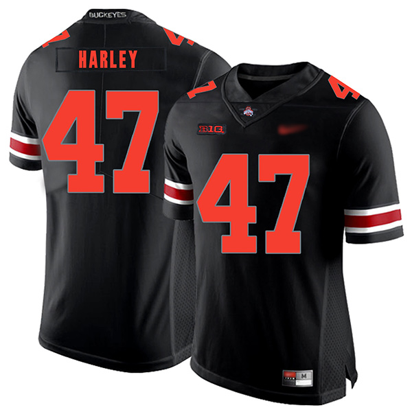 Chic Harley Ohio State Buckeyes Men's Jersey - #47 NCAA Black Replica Authentic