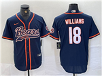 Chicago Bears #18 Caleb Williams Navy Baseball Limited Jersey