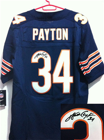 Chicago Bears #34 Walter Payton Blue Nike Signed Elite Jersey