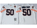Chicago Bears #50 Mike Singletary Throwback White Jersey with Bear Patch
