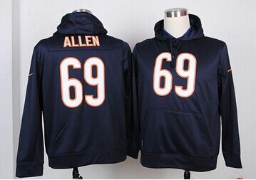 Chicago Bears #69 Jared Allen Navy Blue Pullover NFL Hoodie