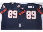 Chicago Bears #89 Mike Ditka Throwback Navy Blue Jersey with Bear Patch