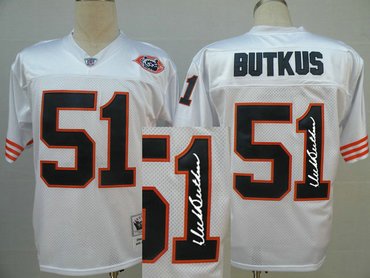 Chicago Bears 51# BUTKUS (White big number) Throwback Jersey(Signed Elite)