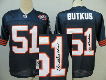 Chicago Bears 51# Butkus Blue Throwback Jersey(Signed Elite)