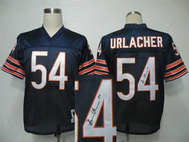 Chicago Bears 54# Brian Urlacher Blue Throwback Jersey(Signed Elite)