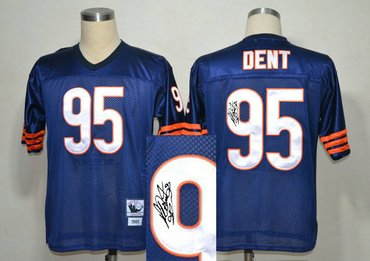 Chicago Bears 95# Richard Dent Blue Throwback Jersey(Signed Elite)