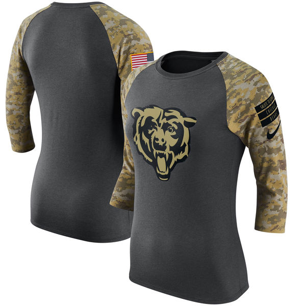 Chicago Bears Anthracite Salute to Service Women's Short Sleeve T-Shirt