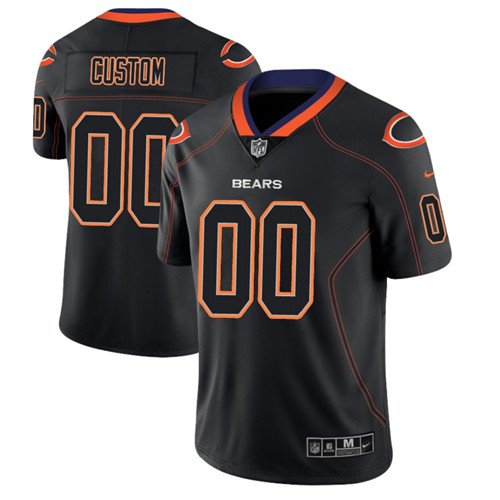 Chicago Bears Custom 2018 Lights Out Color Rush Limited Black Jersey