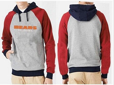 Chicago Bears English Version Pullover Hoodie Grey & Red