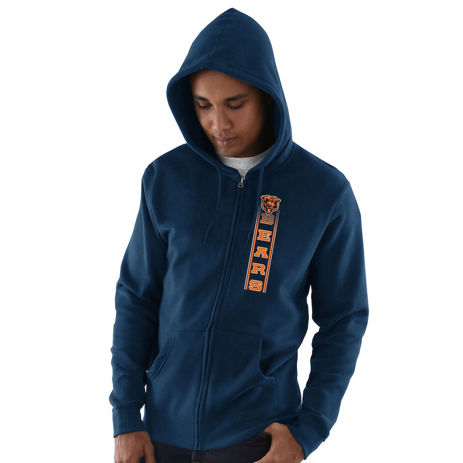 Chicago Bears Hook And Ladder Full Zip Hoodie Navy