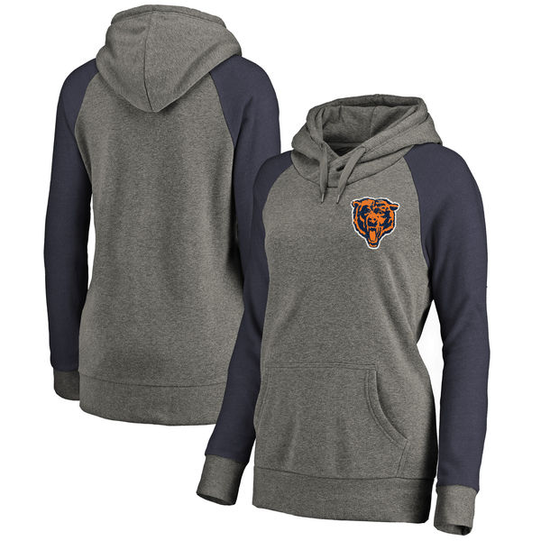 Chicago Bears NFL Pro Line By Fanatics Branded Women's Plus Sizes Vintage Lounge Pullover Hoodie Heathered Gray