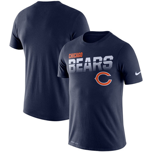 Chicago Bears Nike Sideline Line Of Scrimmage Legend Performance T-Shirt Navy