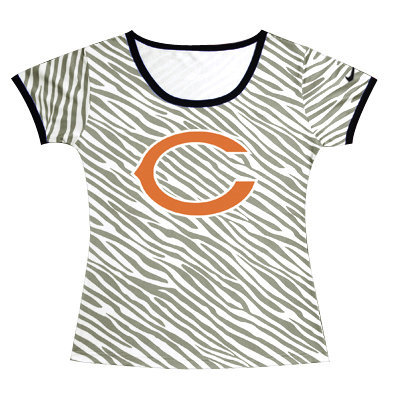 Chicago Bears Sideline Legend Authentic Logo women Zebra stripes T-shirt