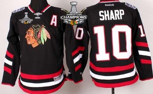 Chicago Blackhawks #10 Patrick Sharp 2014 Stadium Series Black Kids Jersey W 2015 Stanley Cup Champion Patch