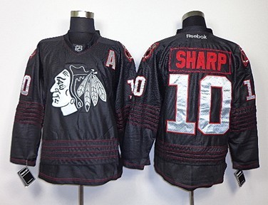 Chicago Blackhawks #10 Patrick Sharp Black Ice Jersey Stitched